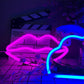 Neon Pink LED Lip Sign - Battery and USB Operated Decorative Light for Walls, Bedrooms, Parties, Weddings, and Bars