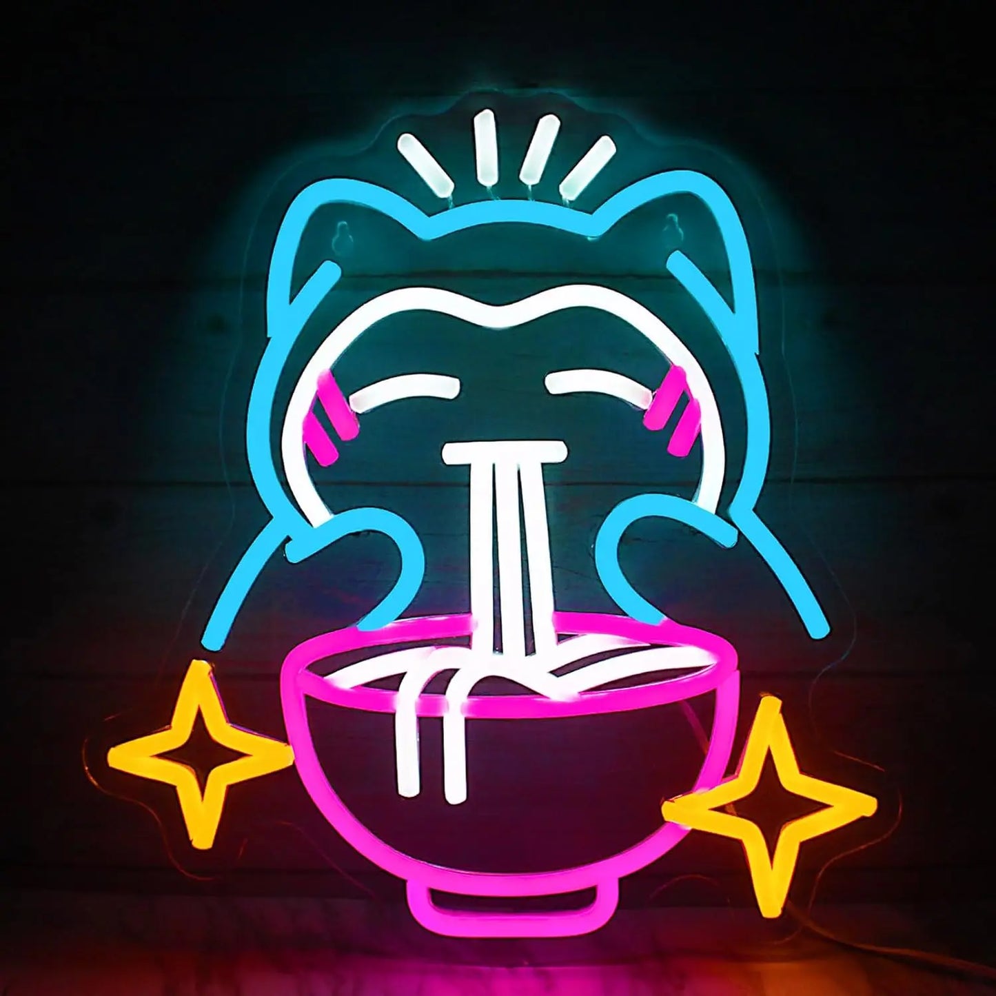 Pokemon Ramen Neon Light Cute Bear Sign Blue Dimmable Led Neon Signs for Resturant Home Bar Cafe Japanese Noodle Shop Decor Gift