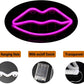 Neon Pink LED Lip Sign - Battery and USB Operated Decorative Light for Walls, Bedrooms, Parties, Weddings, and Bars